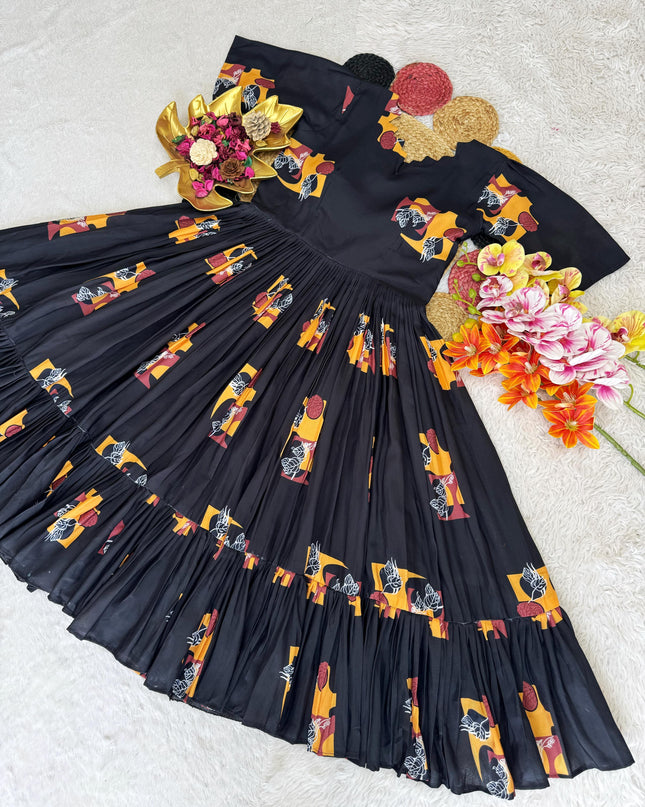 Beautiful Soft Cotton Printed Midi Gown