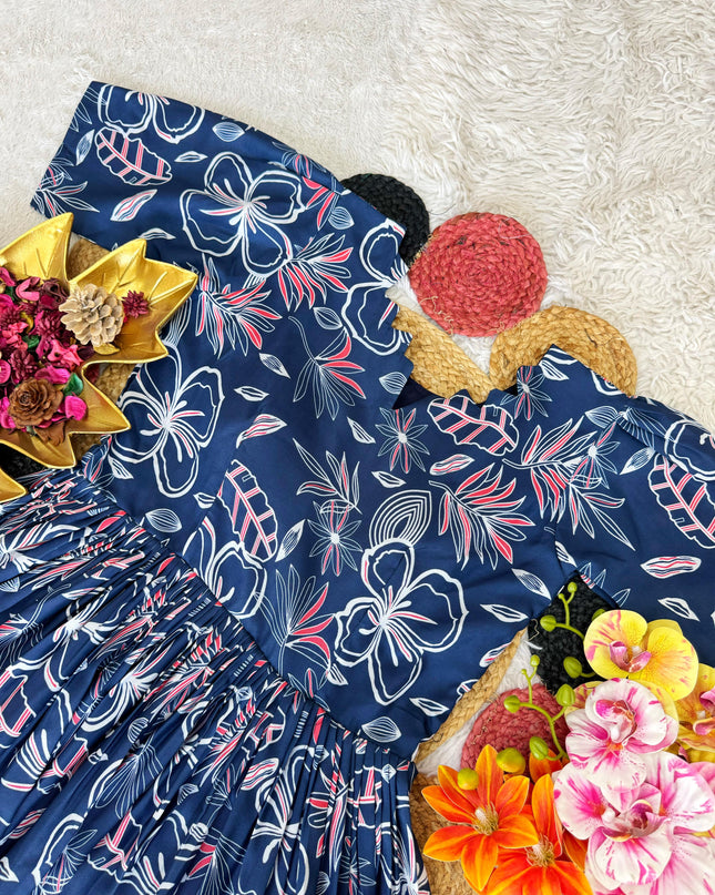 Beautiful Soft Cotton Printed Midi Gown