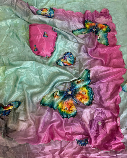 fancy work saree