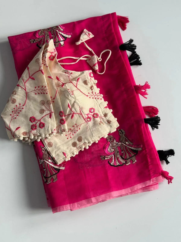 Saree with Stitched Blouse
