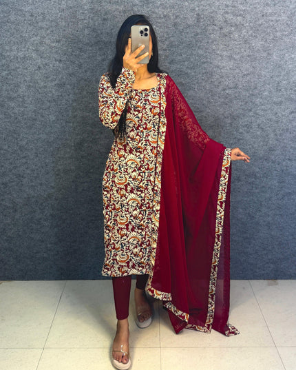 KALAMKARI TOP WITH DUPATTA