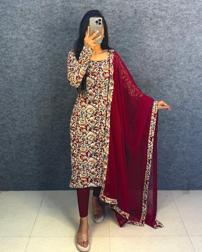 KALAMKARI TOP WITH DUPATTA