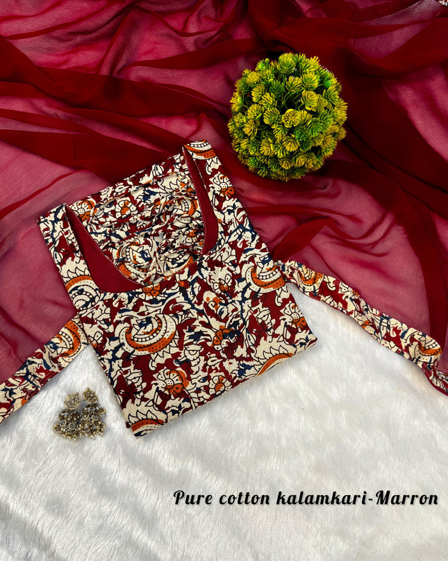 KALAMKARI TOP WITH DUPATTA