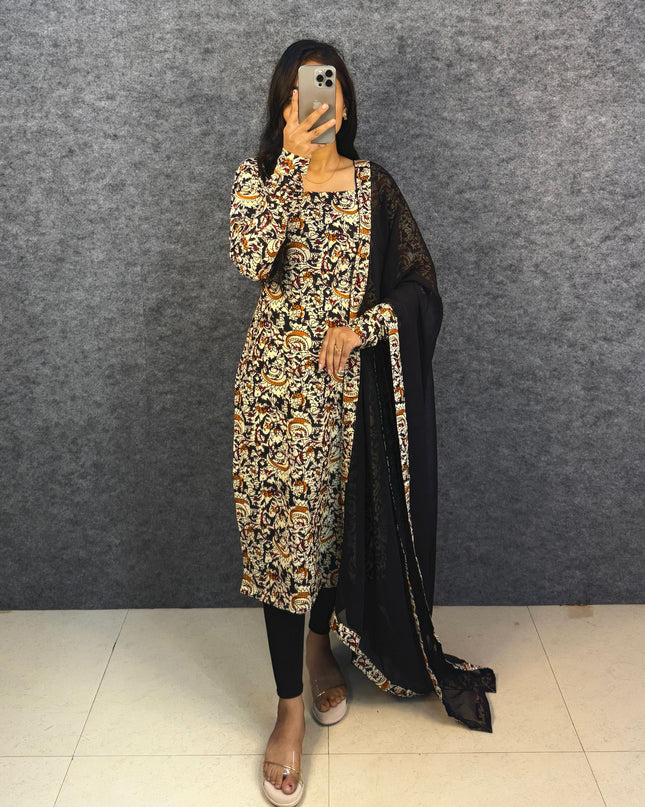 KALAMKARI TOP WITH DUPATTA