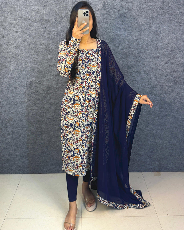 KALAMKARI TOP WITH DUPATTA