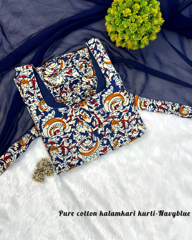 KALAMKARI TOP WITH DUPATTA