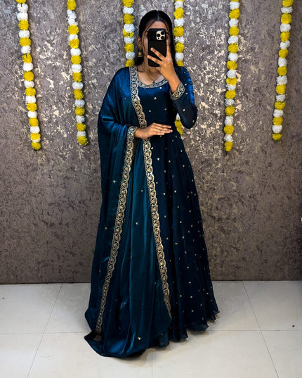 space silk anarkali