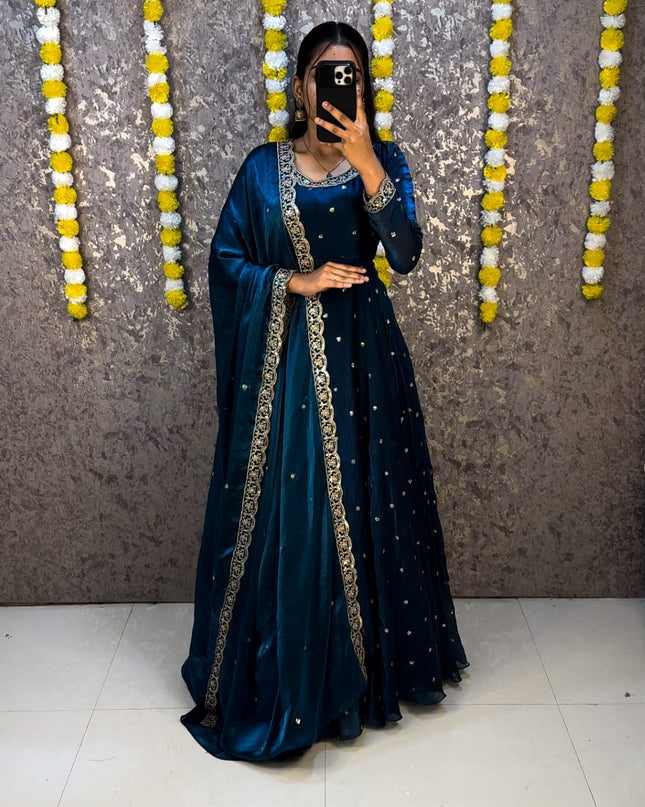 space silk anarkali