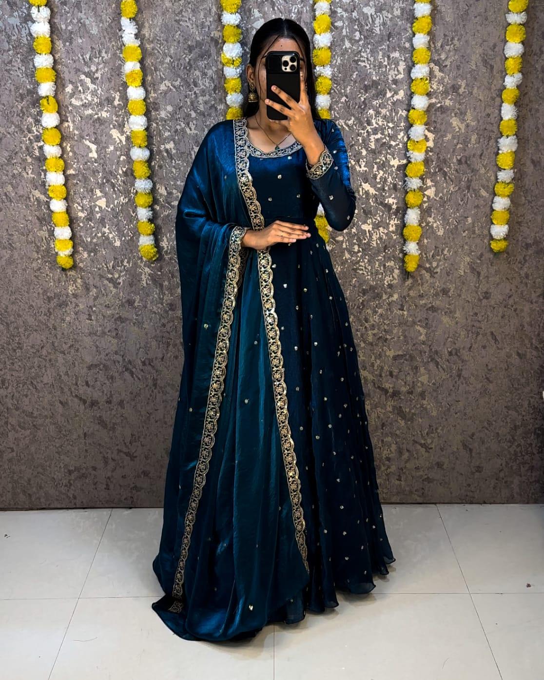Space Silk Anarkali