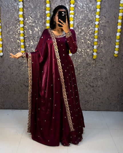 space silk anarkali