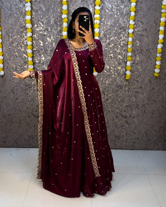 space silk anarkali