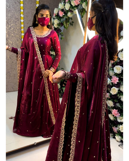space silk anarkali