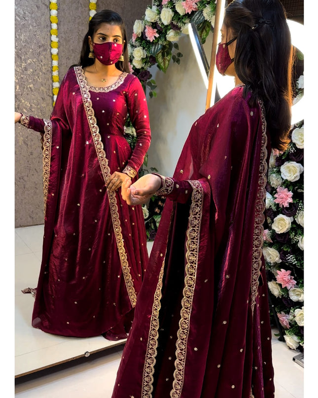 space silk anarkali