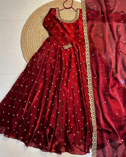 space silk anarkali