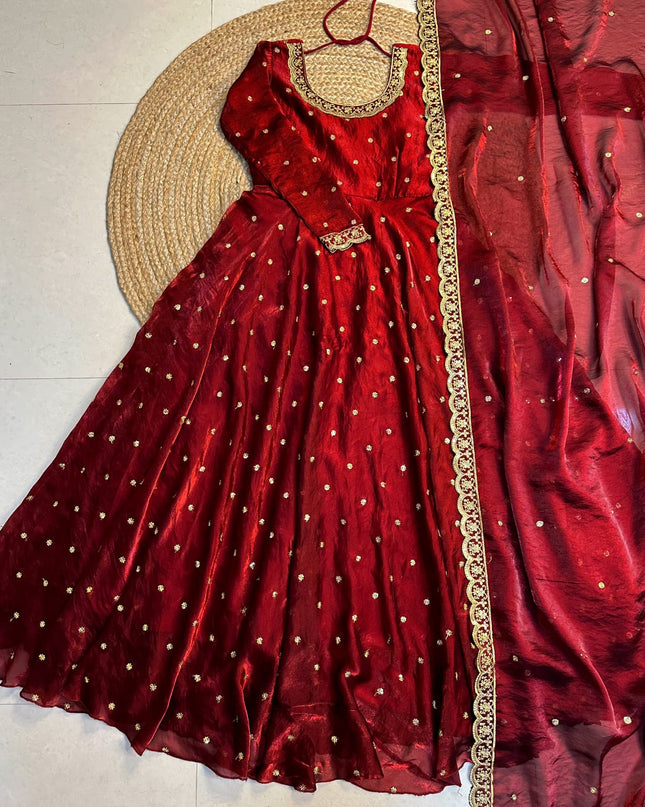 space silk anarkali