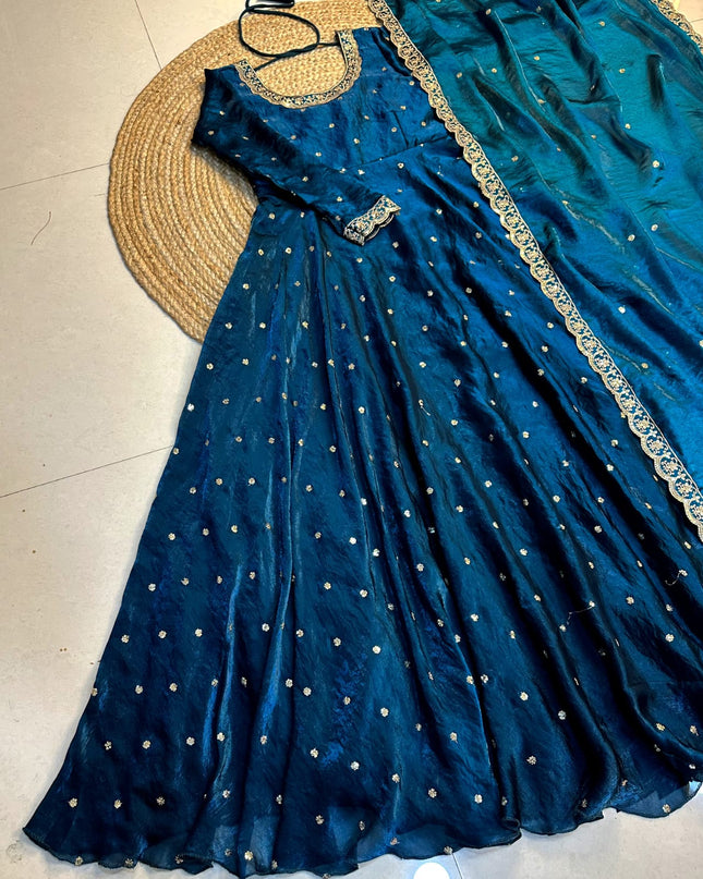 space silk anarkali