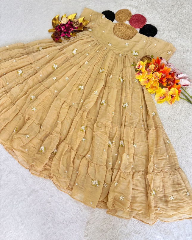 mul chanderi glamourus frocks