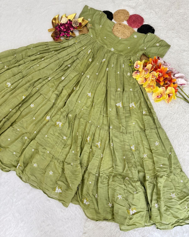 mul chanderi glamourus frocks