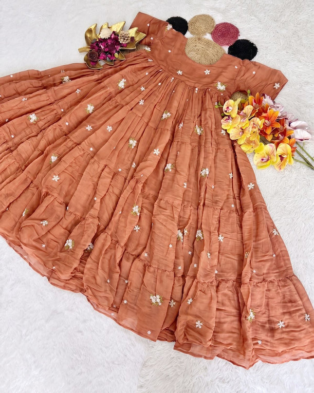 mul chanderi glamourus frocks
