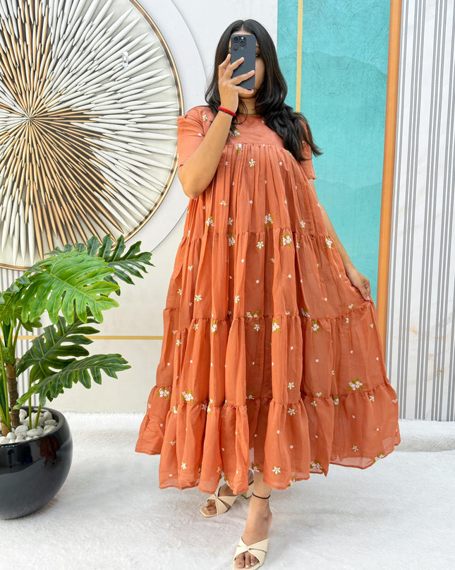 mul chanderi glamourus frocks