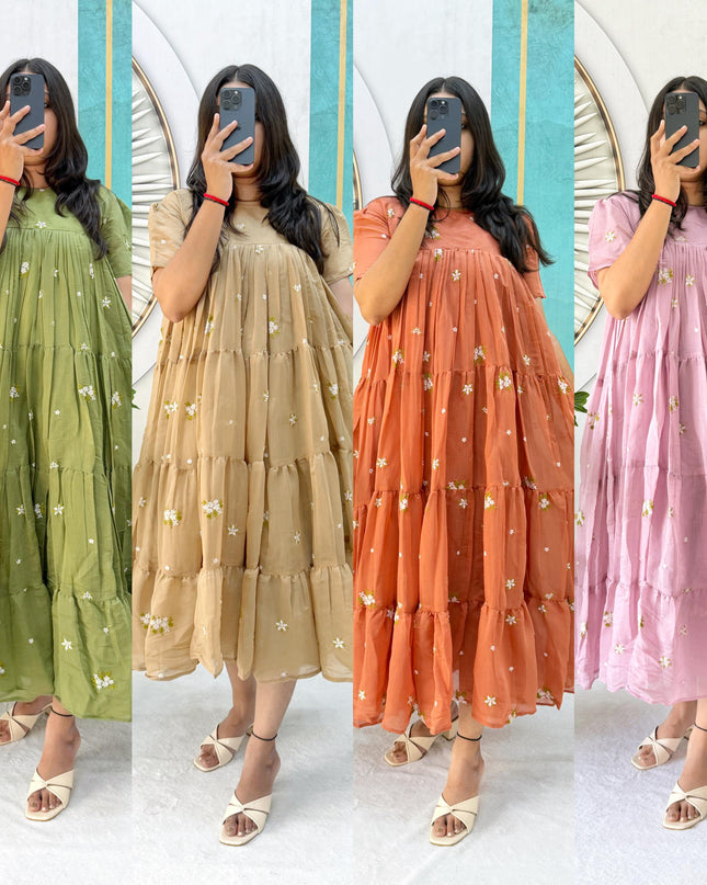 mul chanderi glamourus frocks