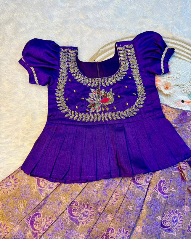 traditional gold kids pavada