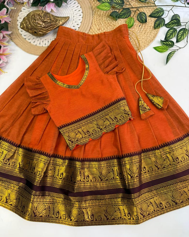 KANCHI COTTON KIDS LEHENGA