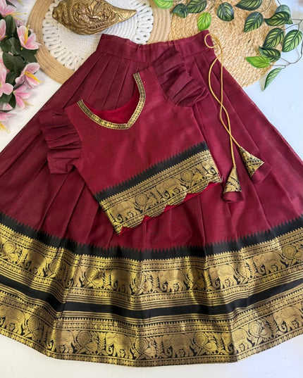 KANCHI COTTON KIDS LEHENGA