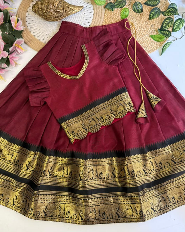 KANCHI COTTON KIDS LEHENGA