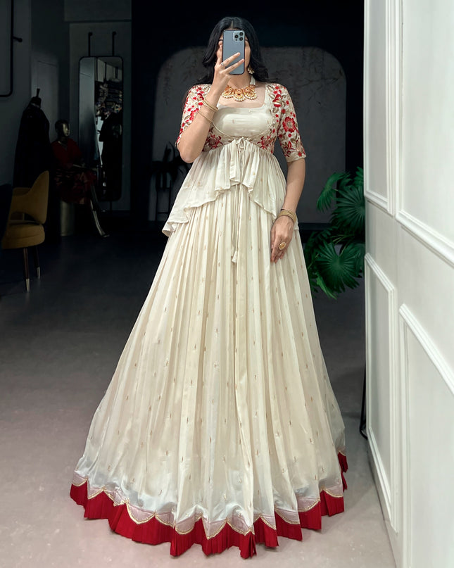 creamy designer outfit