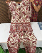 Cream & Maroon Set / M