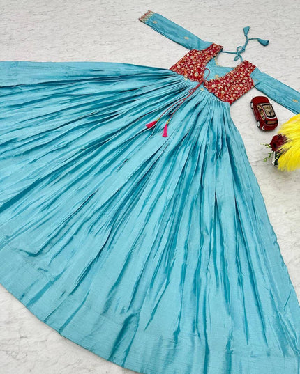 Bandhej Gown with Attach Shrug