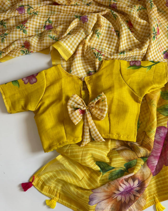 Mal Cotton Saree With Digital Print