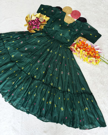 Summer Special Floral Embroidery Kota Checks