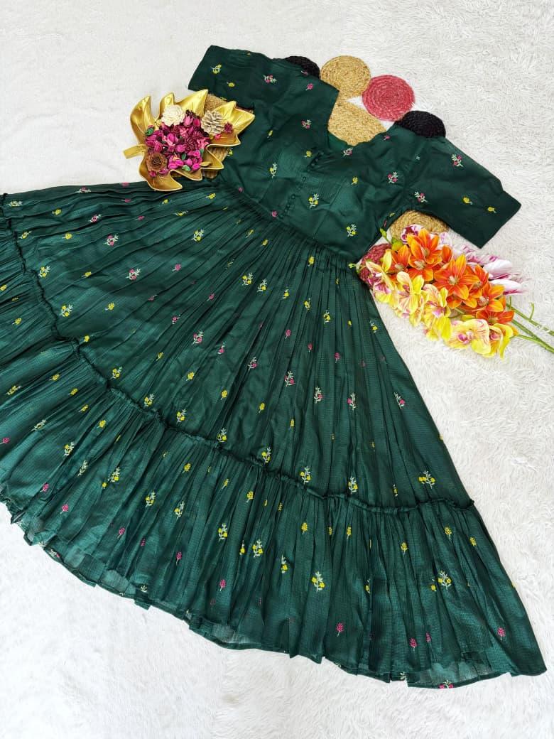 Summer Special Floral Embroidery Kota Checks