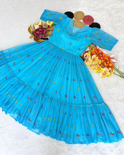 Summer Special Floral Embroidery Kota Checks