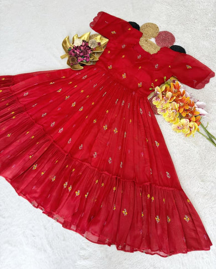 Summer Special Floral Embroidery Kota Checks