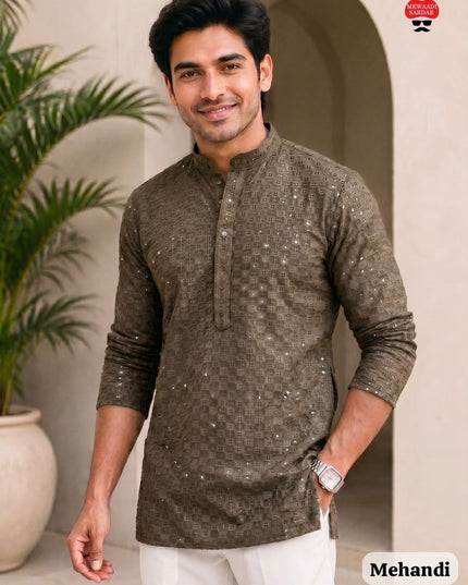 mens short kurta