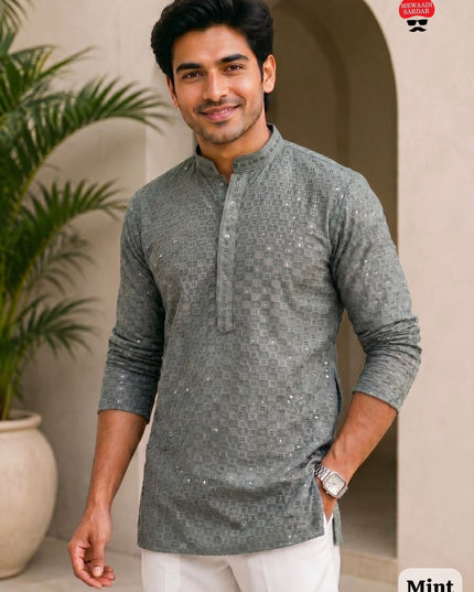mens short kurta