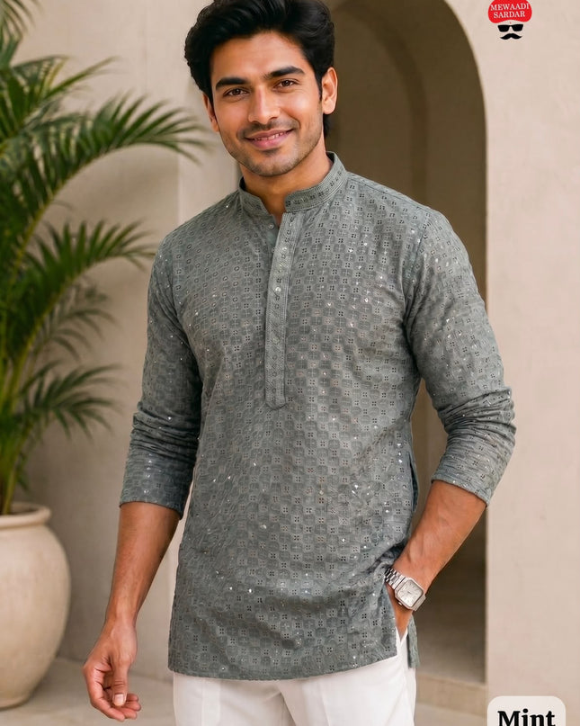 mens short kurta
