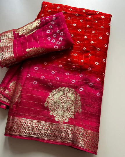 BANDHINI KHADI GEORGETTE SAREE