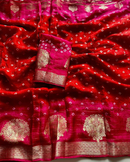 BANDHINI KHADI GEORGETTE SAREE
