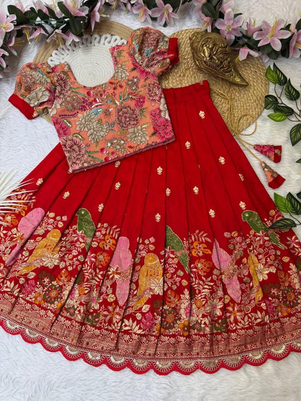 Chinnari Dola Silk Kids Lehenga