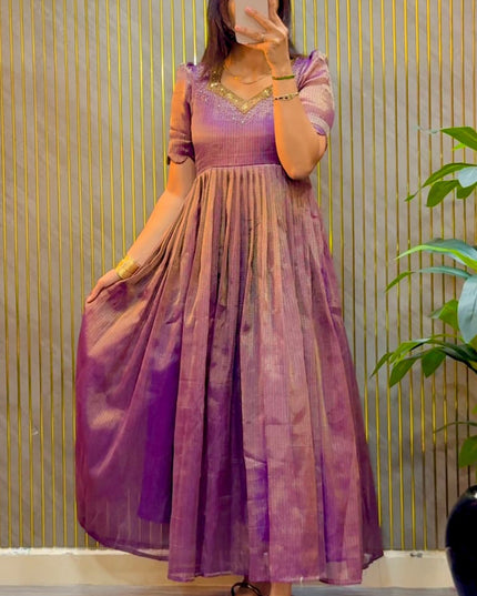 Tissue Kota Maggam Gown