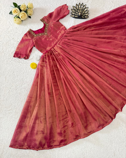 Tissue Kota Maggam Gown