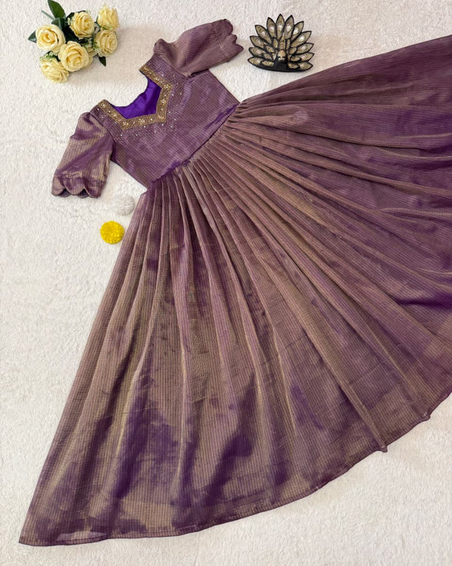 Tissue Kota Maggam Gown