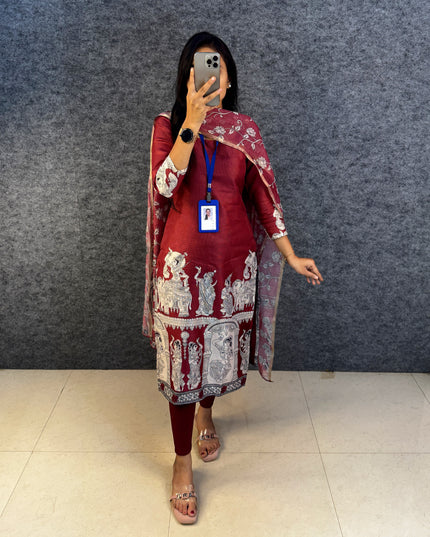 kalamkari top with dupatta