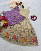 cream with purple / 1