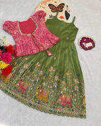 green with pink / 1