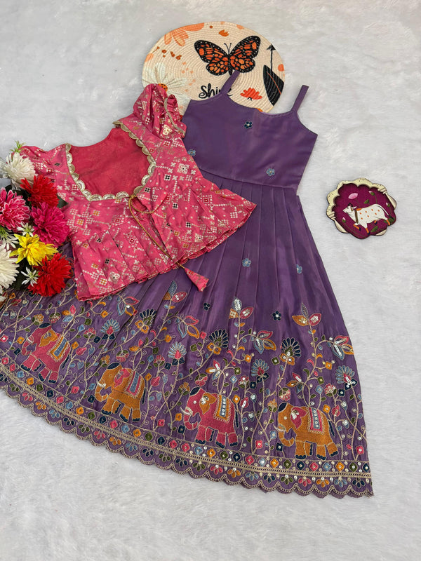 Cosmos Silk Lehenga